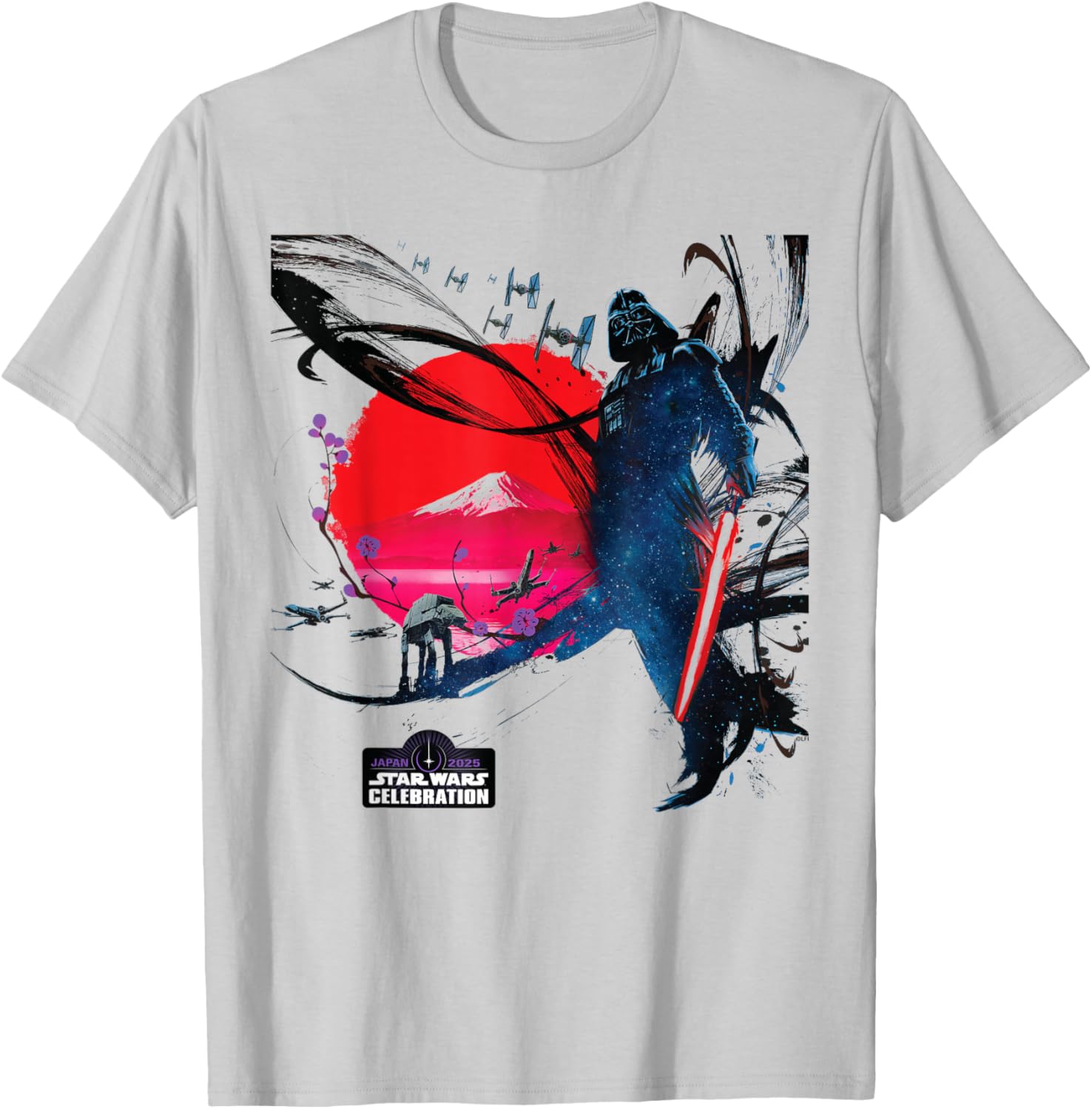 Star Wars Celebration Japan 2025 Key Art Darth Vader & Logo T-Shirt - T-Shirt | Ash