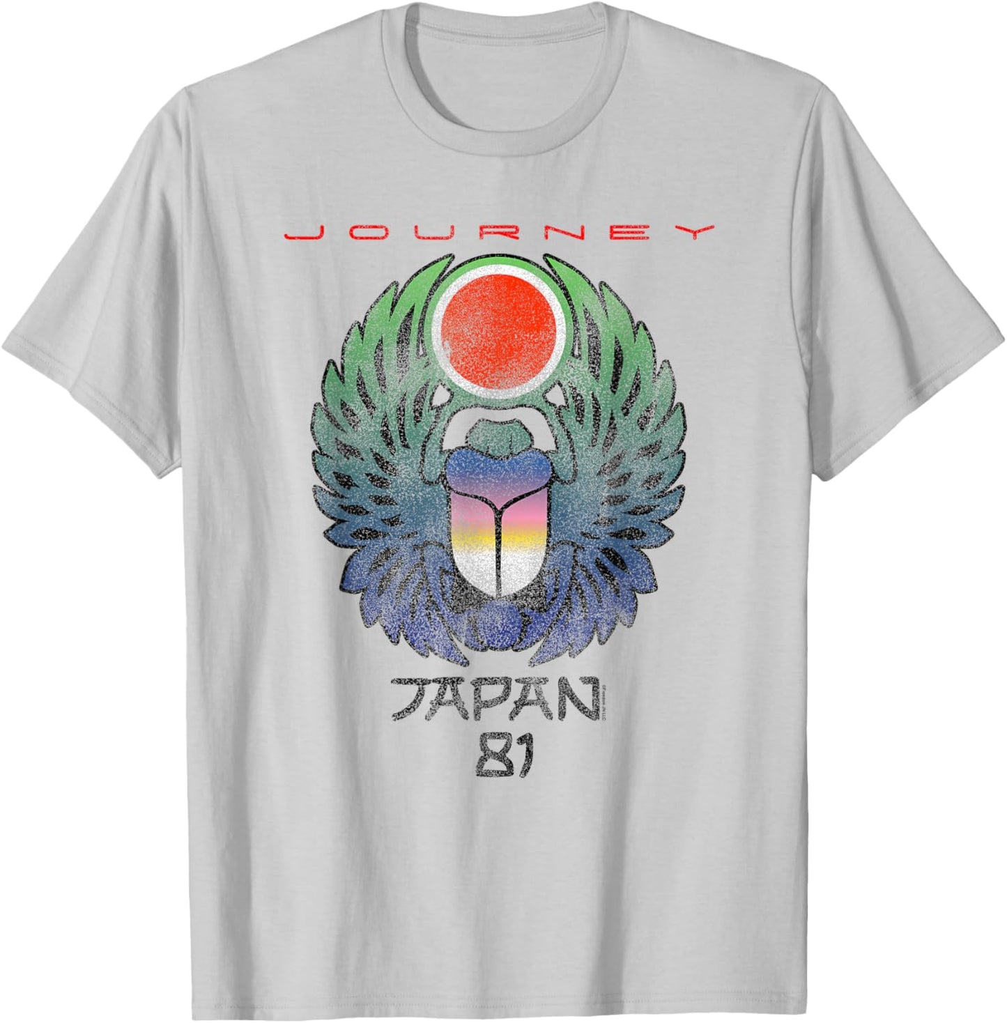Journey Japan 1981 Scarab Beetle Music T-Shirt - T-Shirt | Ash