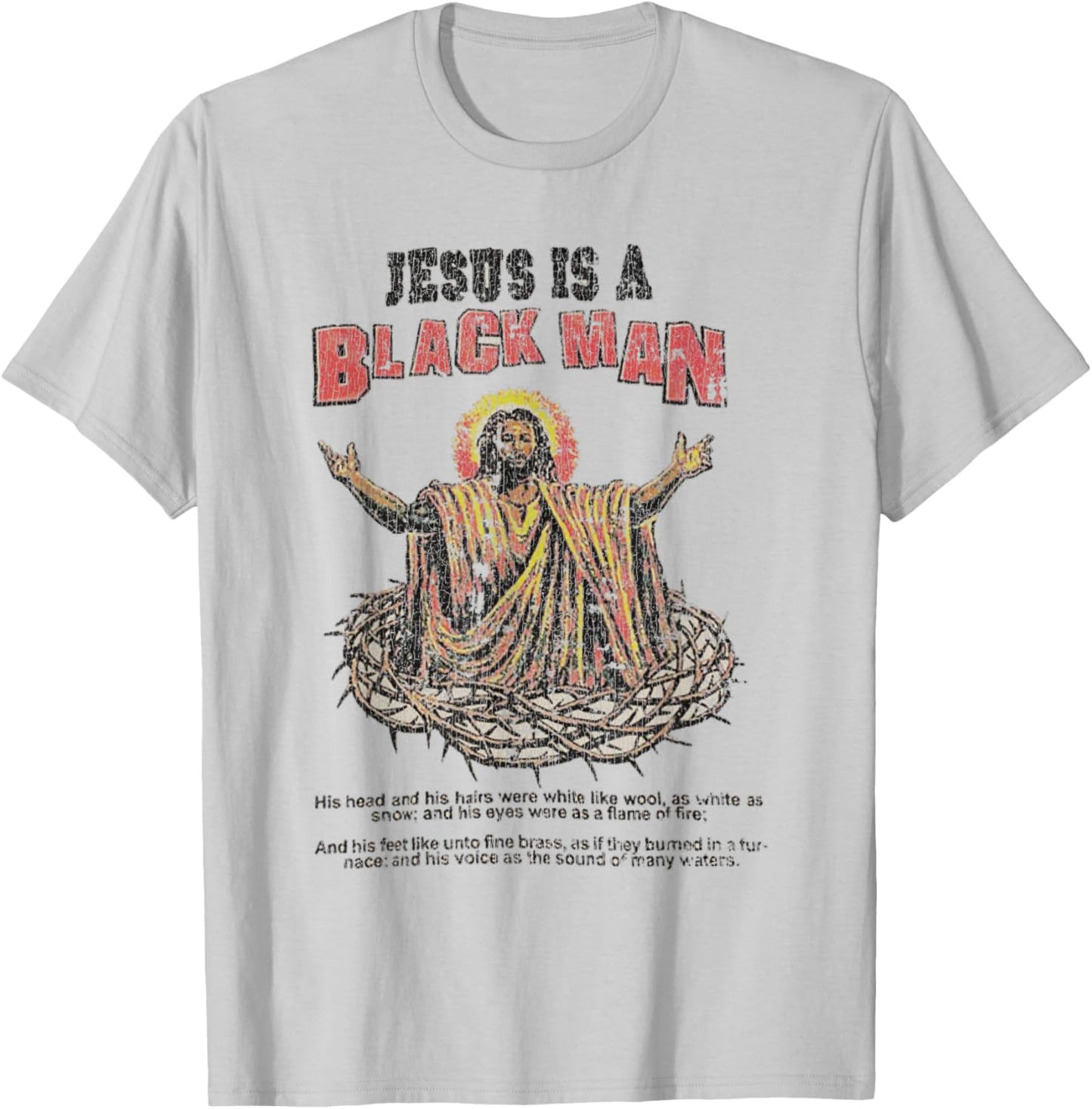 Vintage Jesus Is A Black Man T-Shirt - T-Shirt | Ash