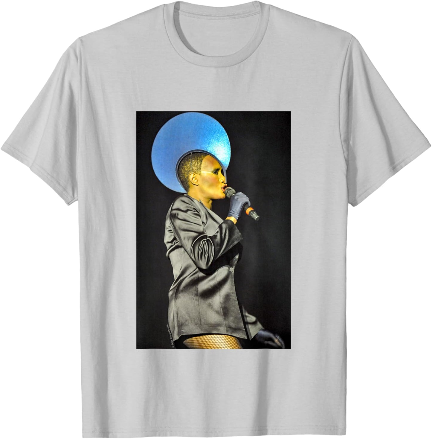 Grace Jones Blue Headdress By Everard Smith T-Shirt - T-Shirt | Ash