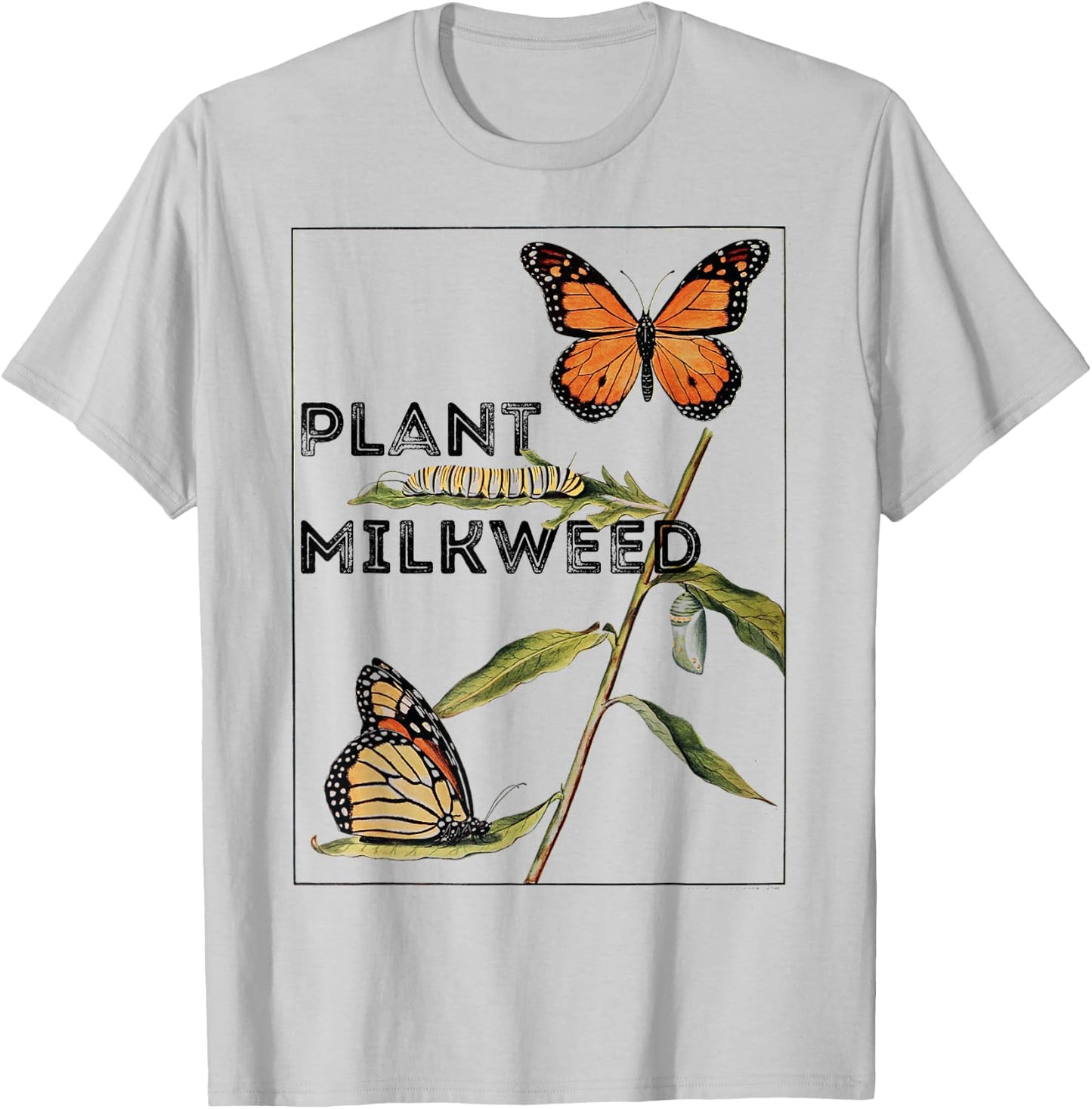 Monarch Butterfly Vintage "Plant Milkweed" T-Shirt - T-Shirt | Ash