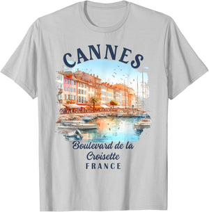 Cannes France Travel Trip Cannes Boulevard De La Croisette T-Shirt - T-Shirt | Ash