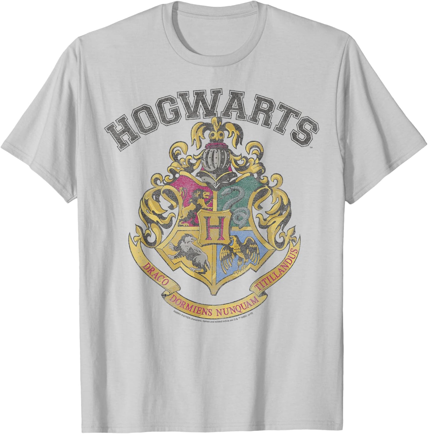 Harry Potter Hogwarts Vintage Crest Short Sleeve T-Shirt - T-Shirt | Ash
