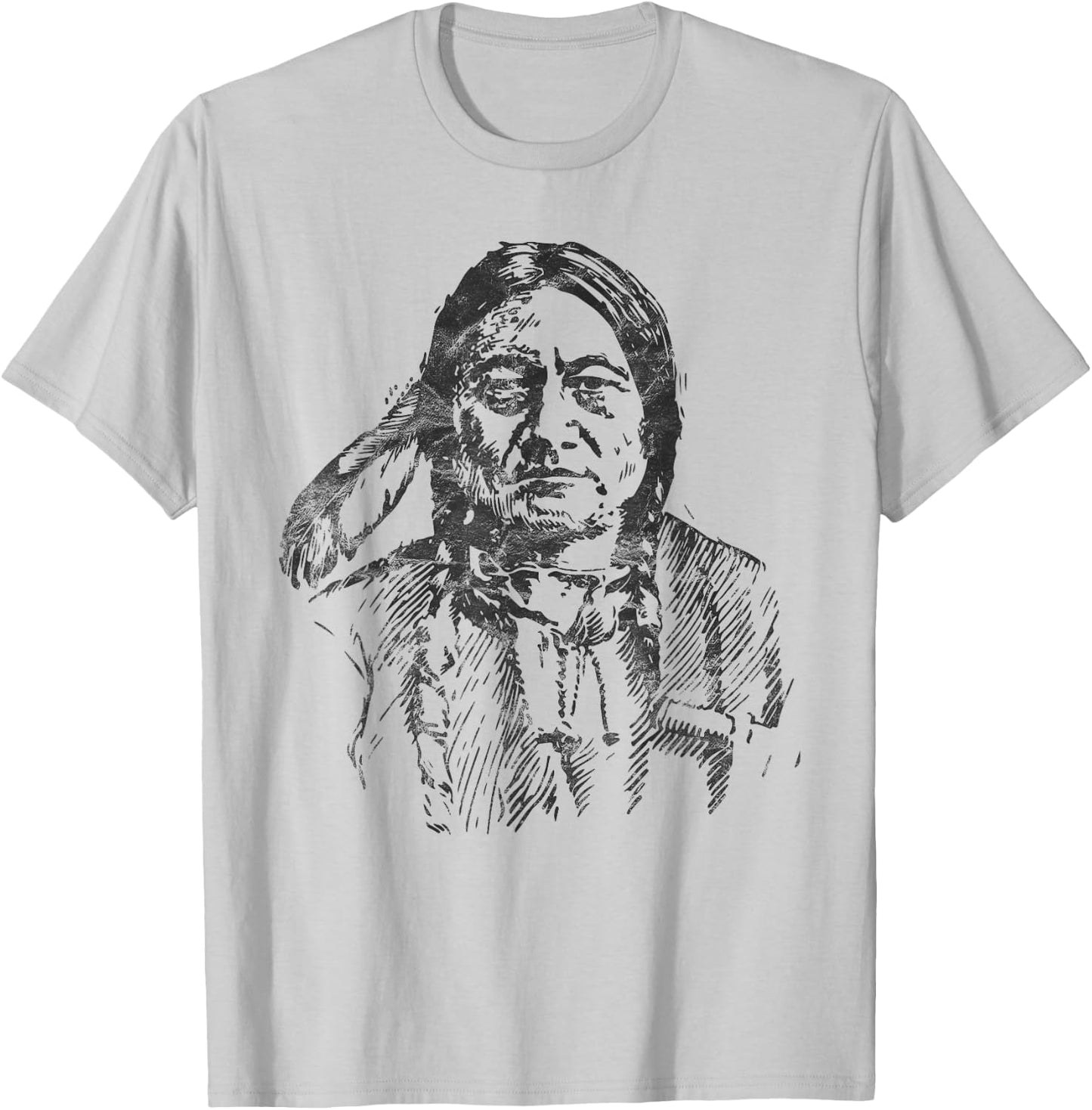 Sitting Bull Native American Indian Warrior Chief vintage T-Shirt - T-Shirt | Ash