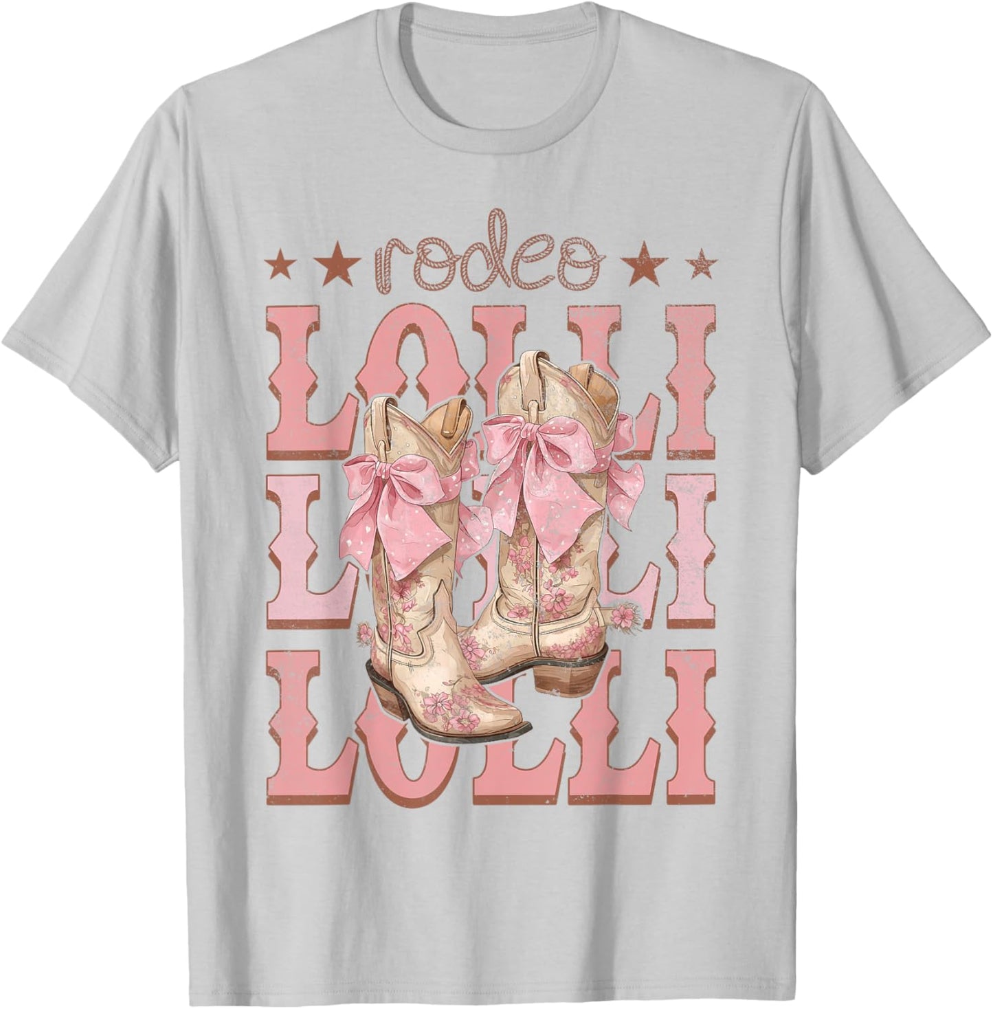 Rodeo Lolli Pink Boots Coquette Cow-Girl Birthday Party T-Shirt - T-Shirt | Ash