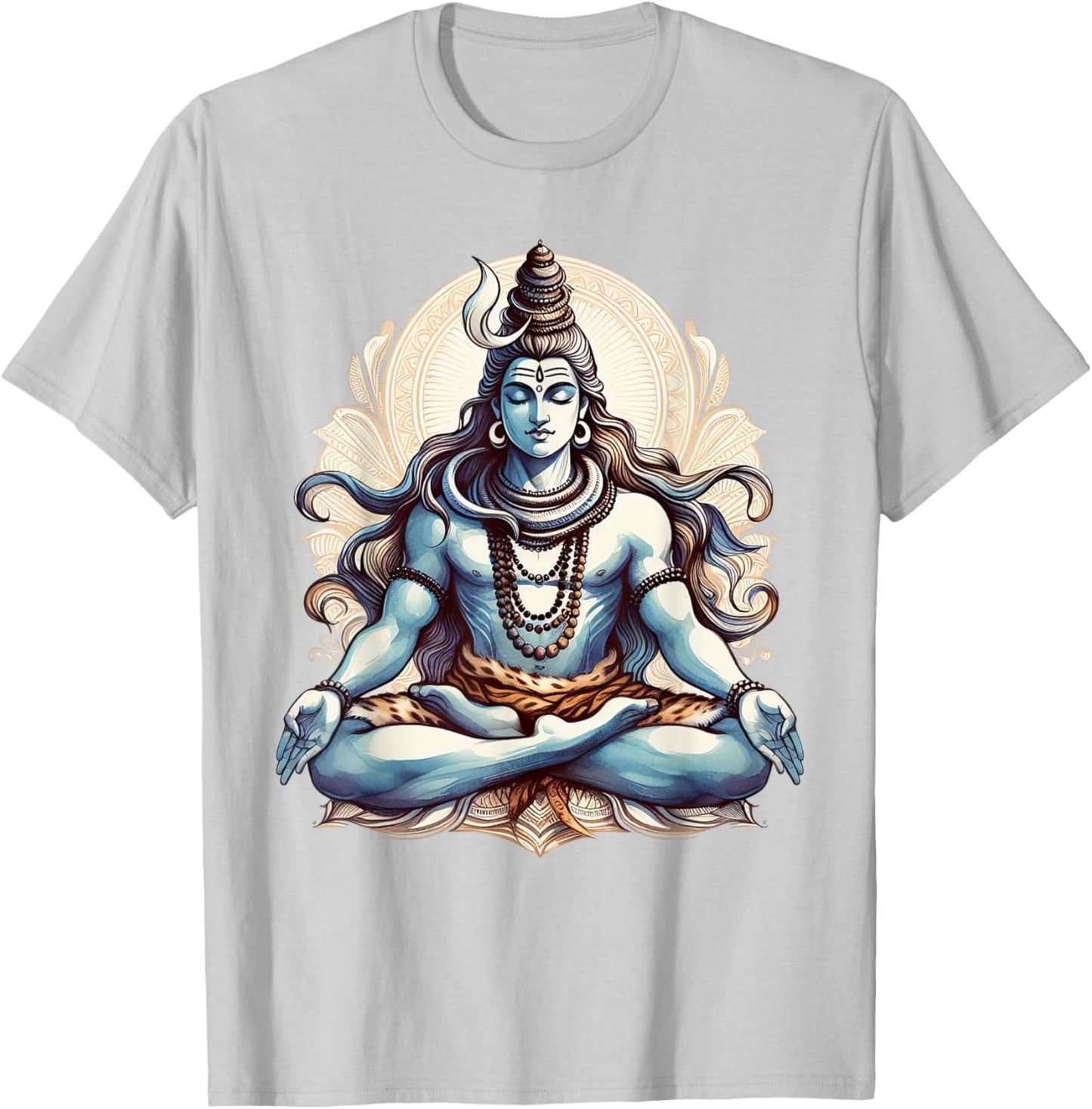 Lord Shiva Meditation Deity Hindu Mythology Religious T-Shirt - T-Shirt | Ash