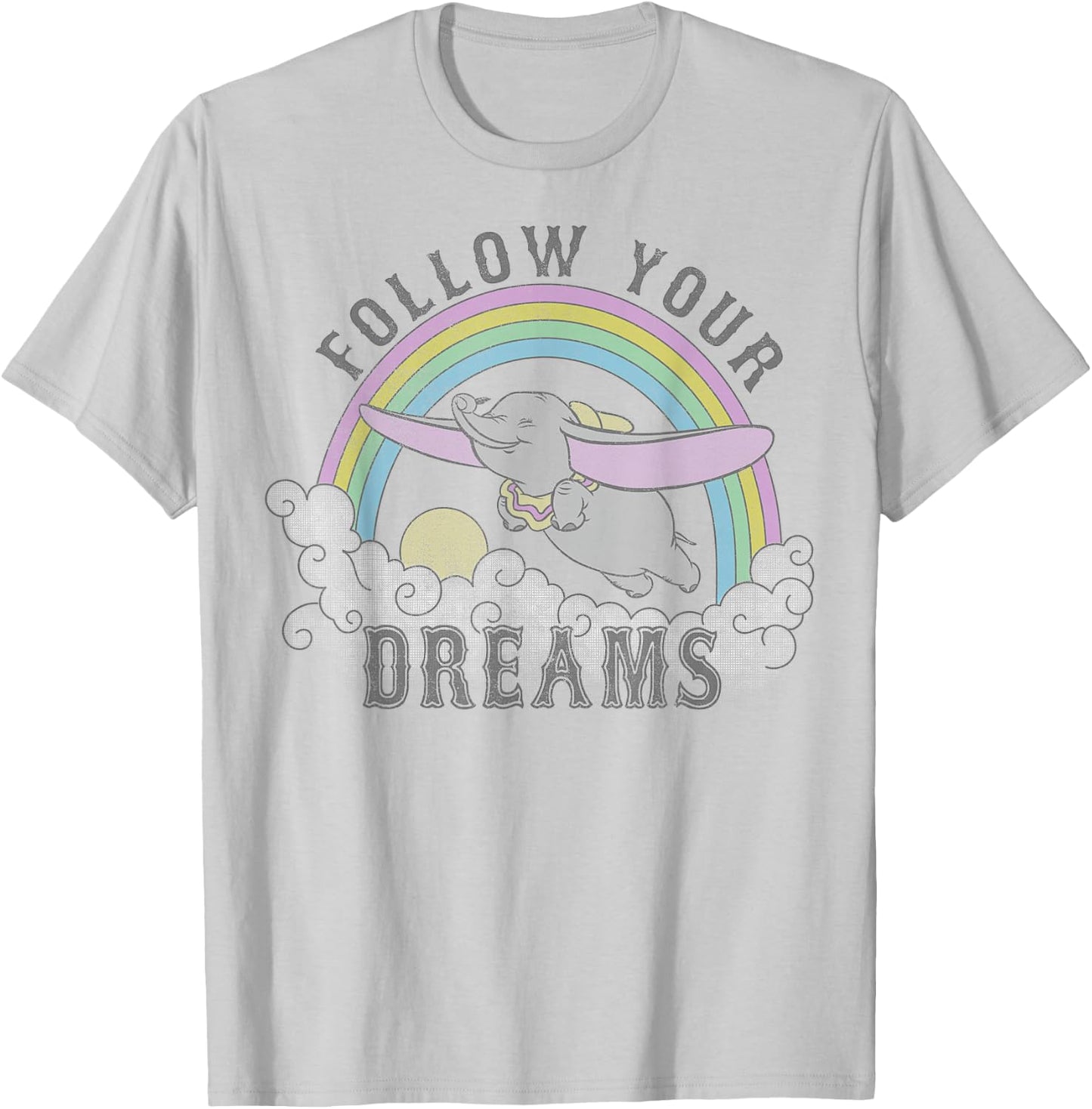 Disney Dumbo Follow Your Dreams Small T-Shirt - T-Shirt | Ash