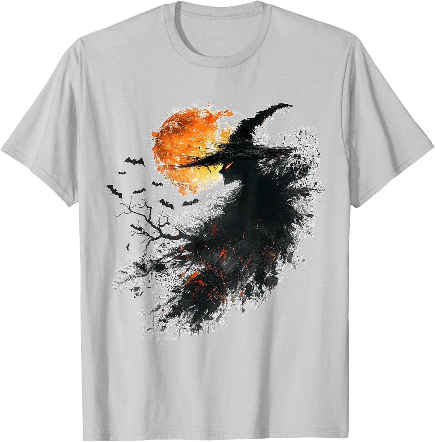 Witch Costume Halloween Graphic Art Witch T-Shirt - T-Shirt | Ash
