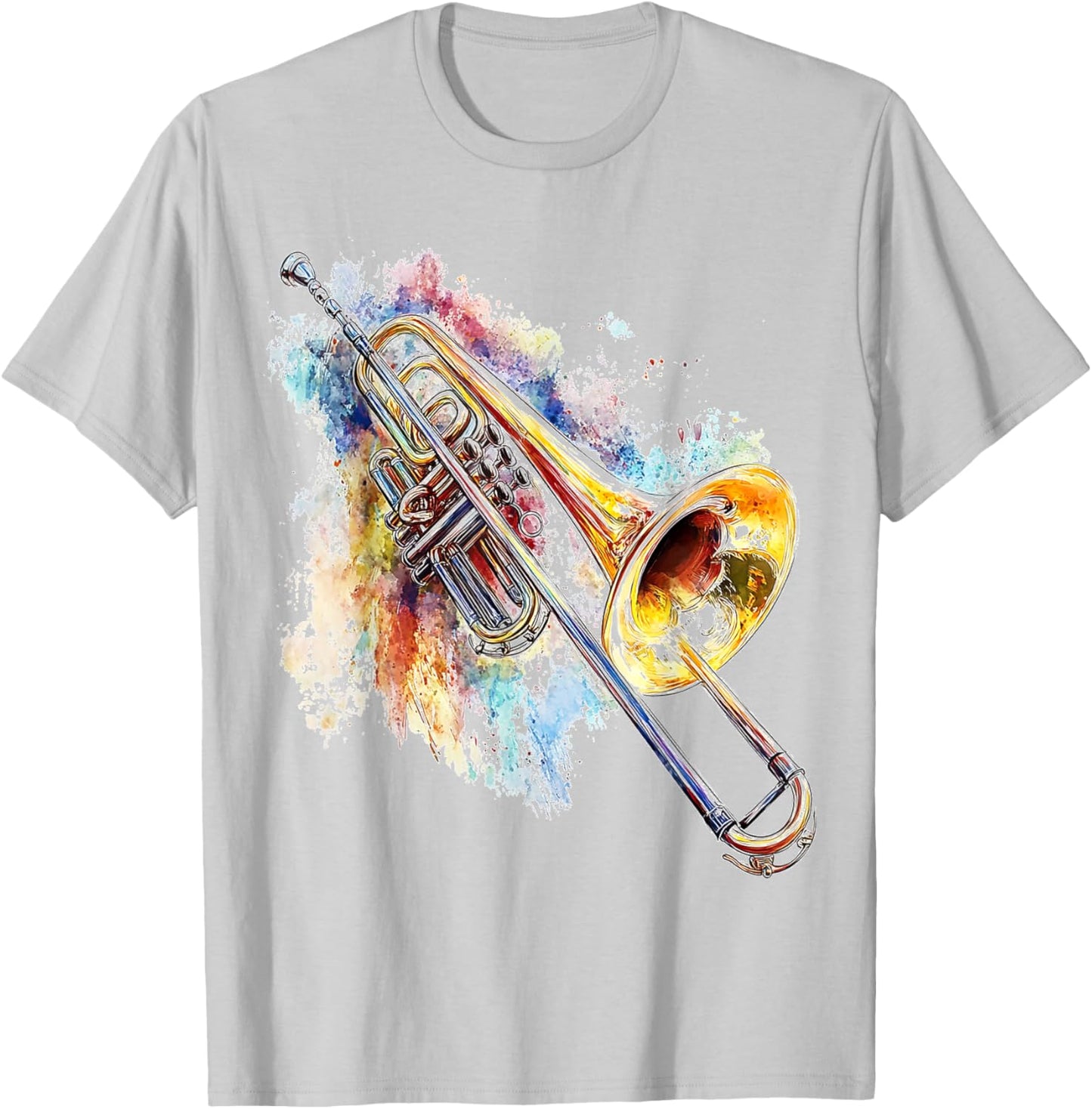 Trombone Musical Instrument Trombone , white, S T-Shirt - T-Shirt | Ash