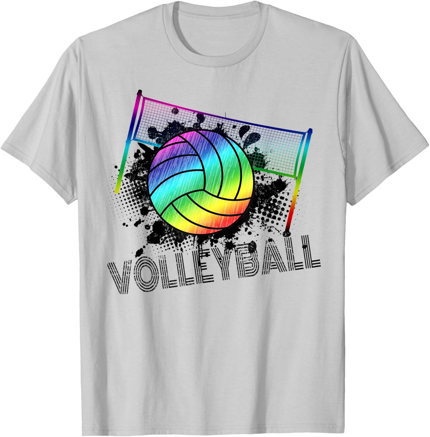 Volleyball Tie Dye Blue Purple Teenage Girls Perfect T-Shirt - T-Shirt | Ash