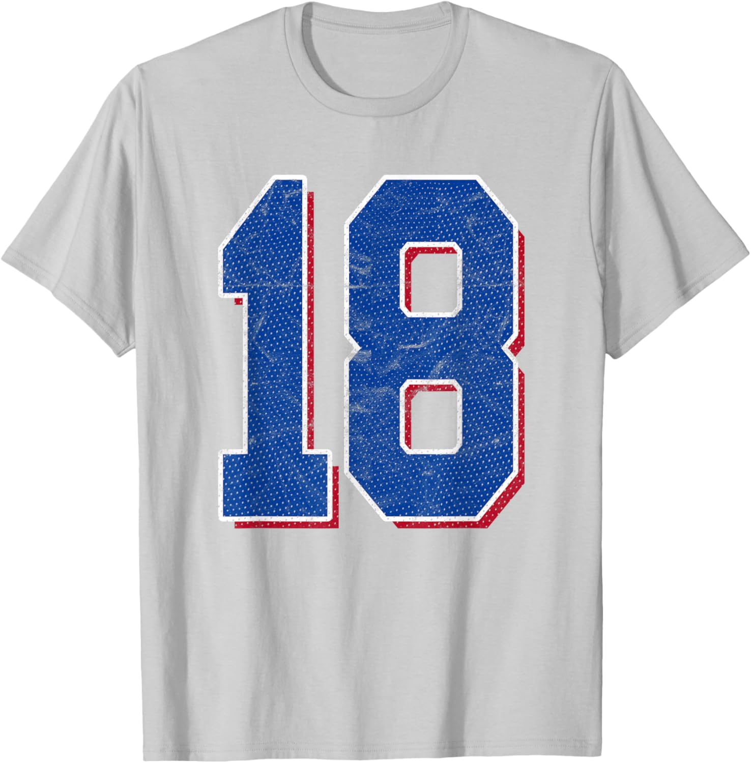Number 18 Numbered Uniform Sports Team Jersey 18th Birthday T-Shirt - T-Shirt | Ash