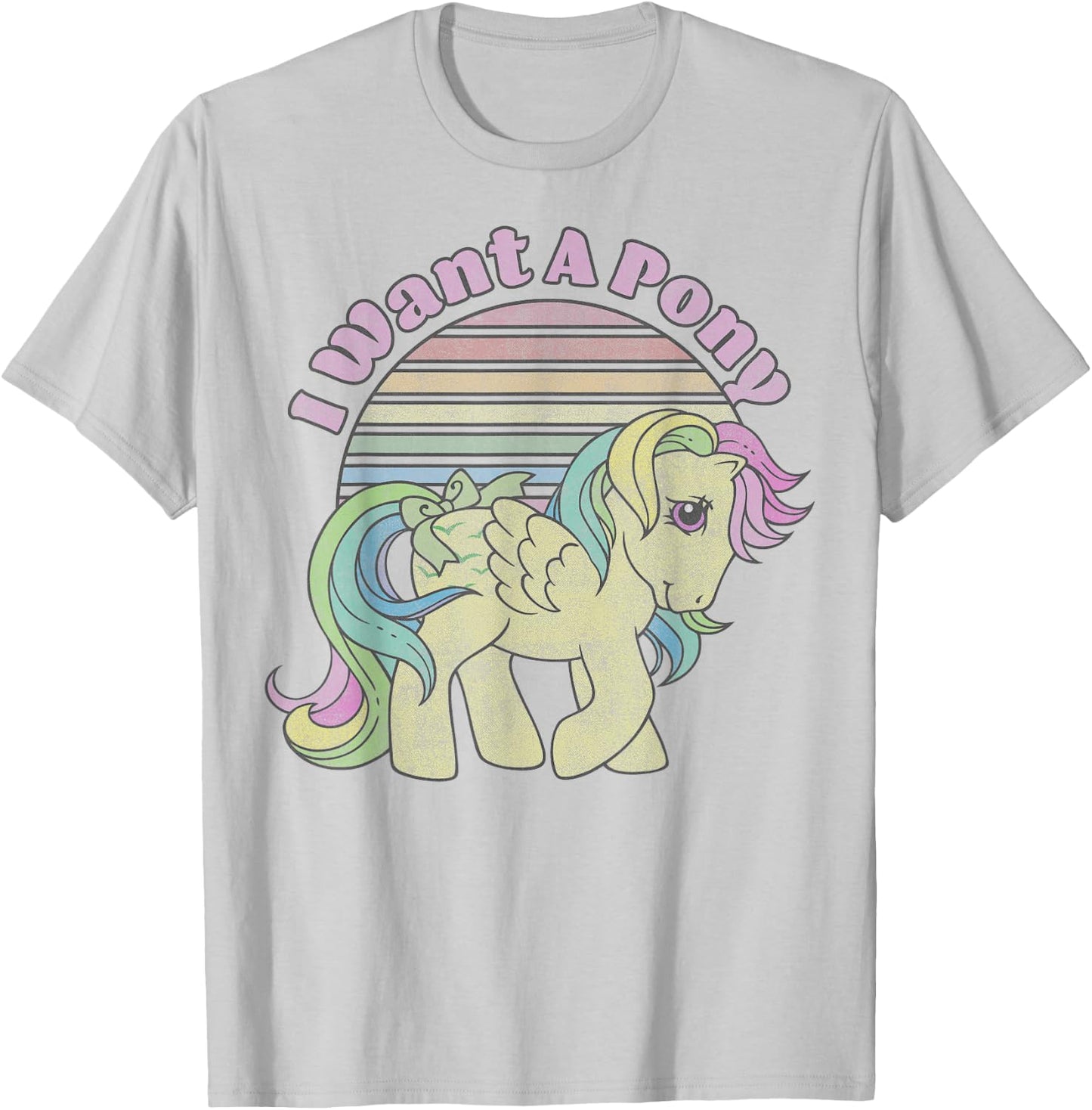 My Little Pony Skydancer I Want a Pony Vintage Stripes Small T-Shirt - T-Shirt | Ash