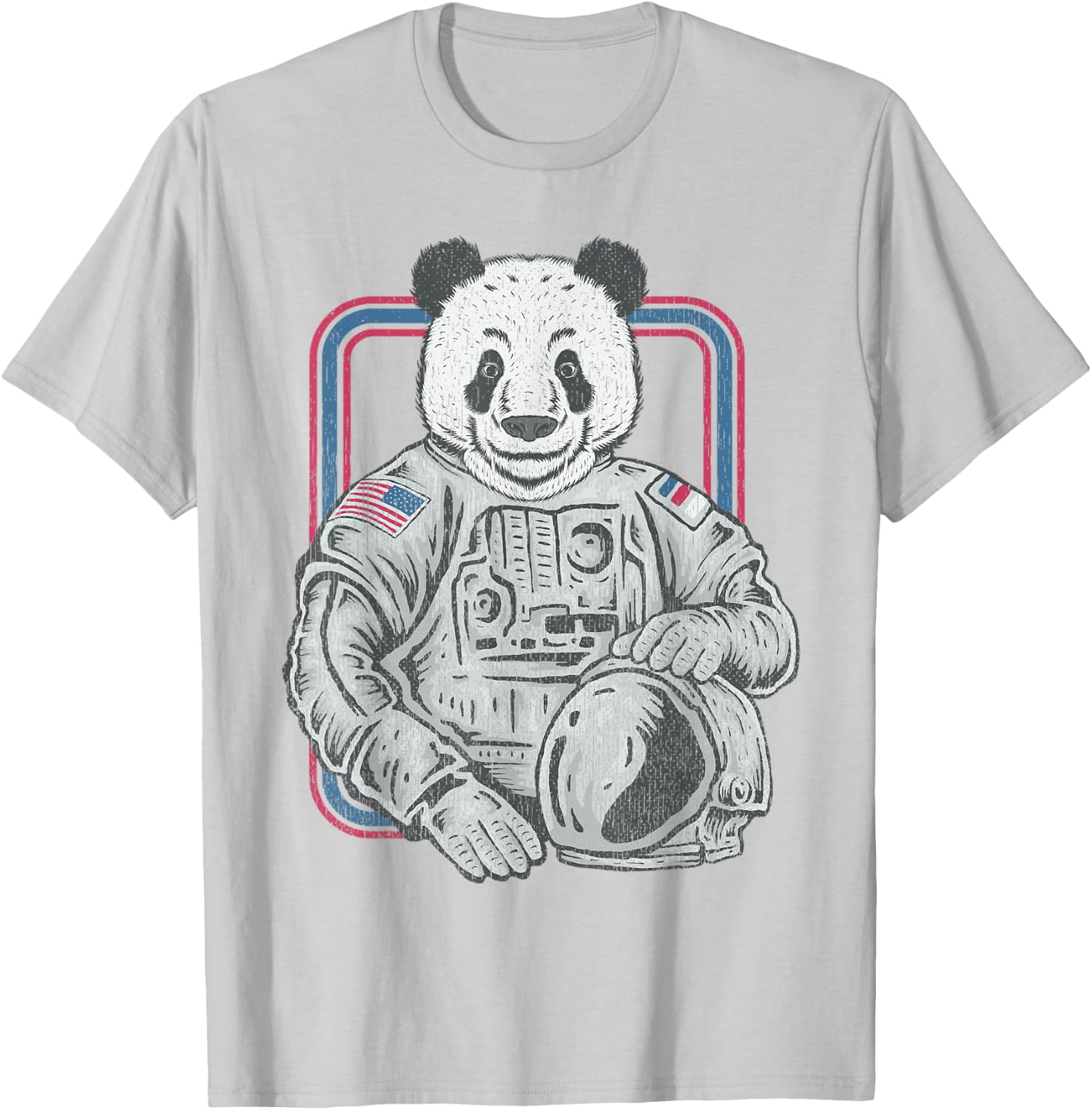 Vintage Retro Panda Shirt Astronaut 70s 80s Panda T-Shirt - T-Shirt | Ash