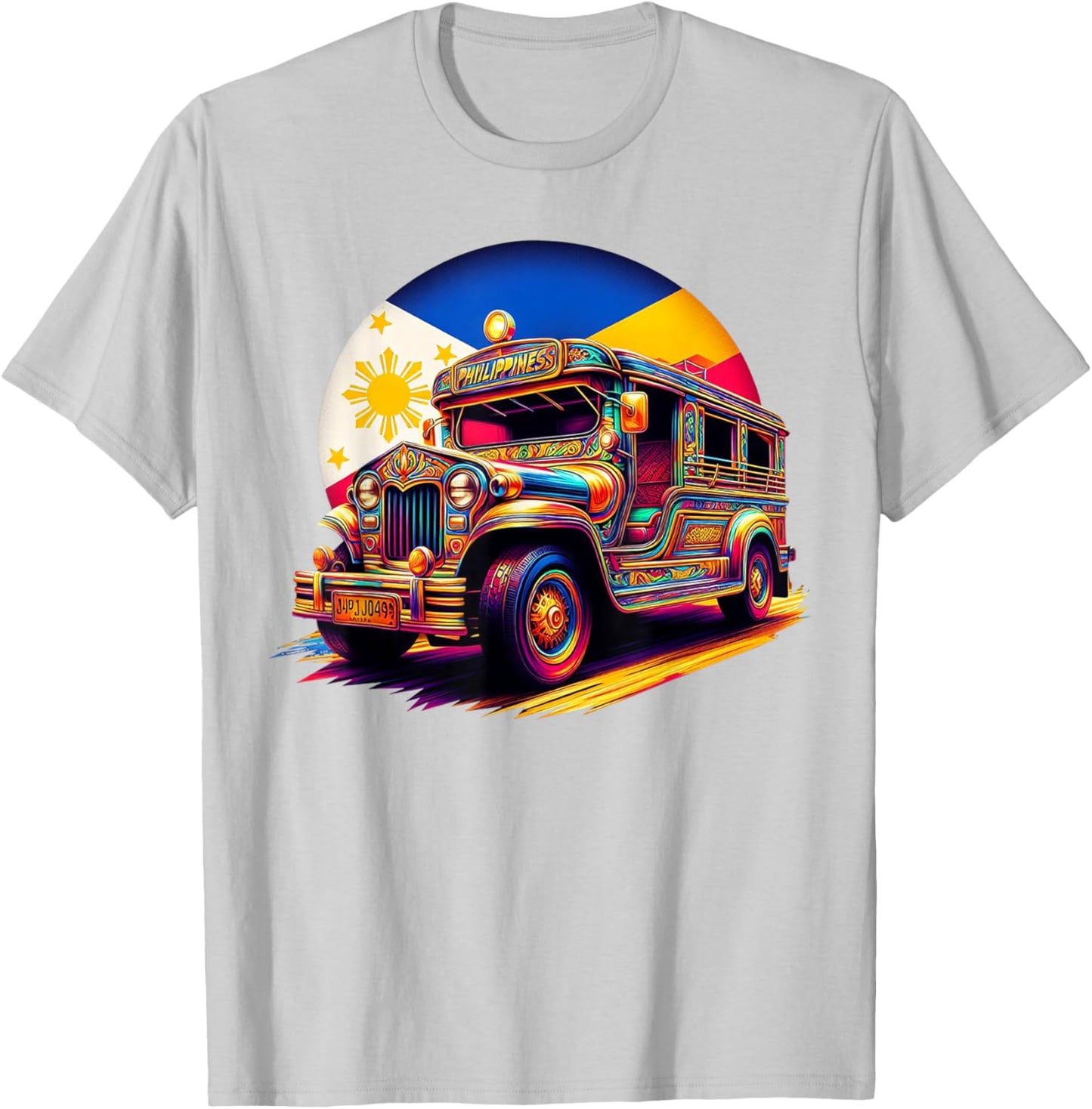 Philippines Flag Proud Filipino Souvenir Philippines Jeepney T-Shirt - T-Shirt | Ash