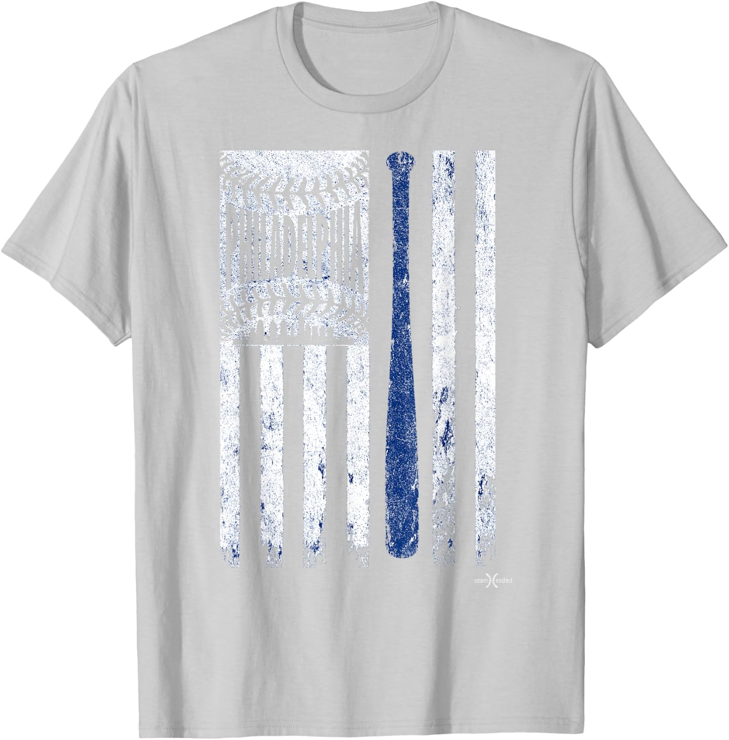 The Vintage Philadelphia Baseball Flag | Patriotic Baseball Kids Men T-Shirt - T-Shirt | Ash