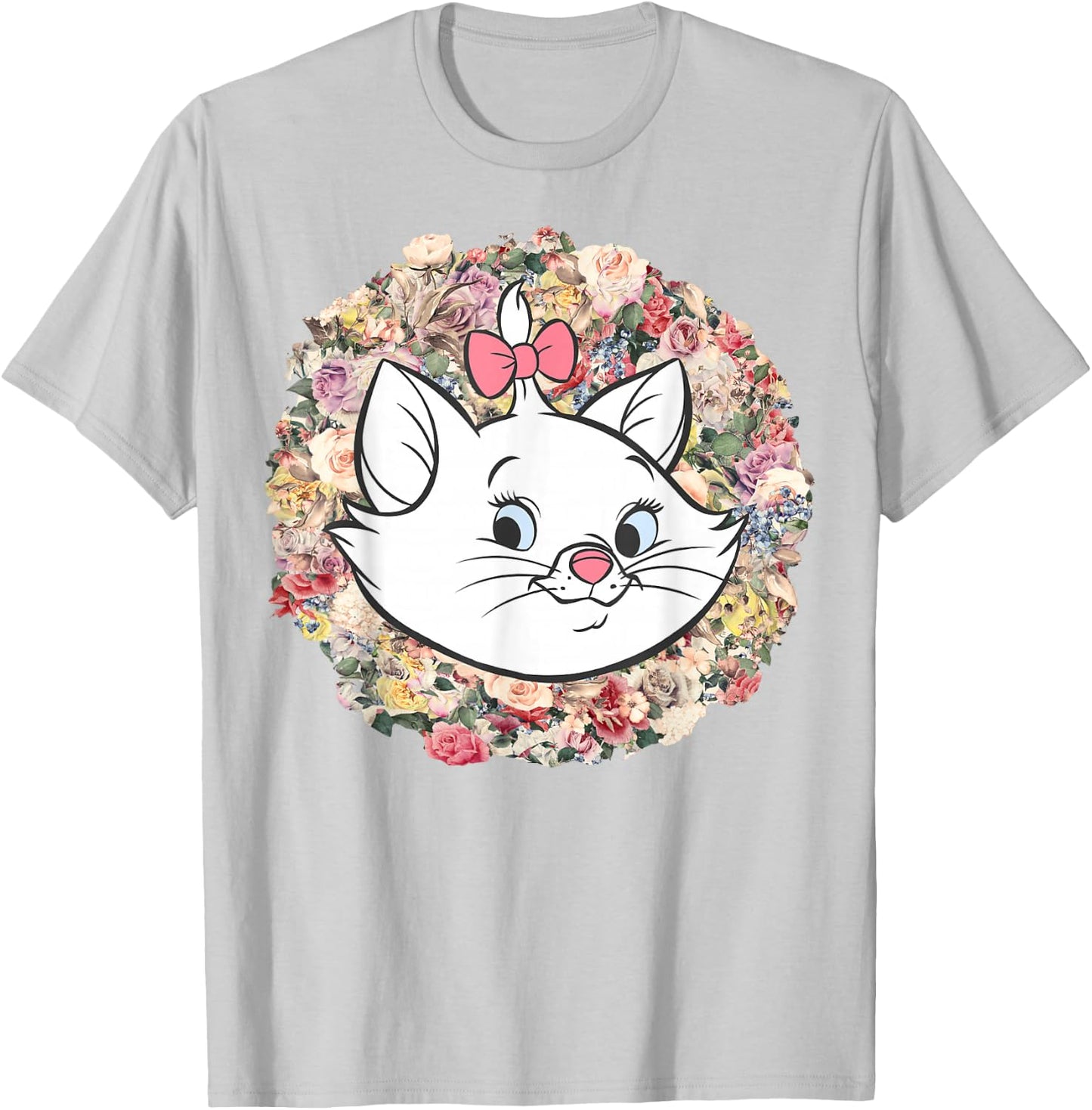 Disney The Aristocats Marie Floral Portrait T-Shirt - T-Shirt | Ash