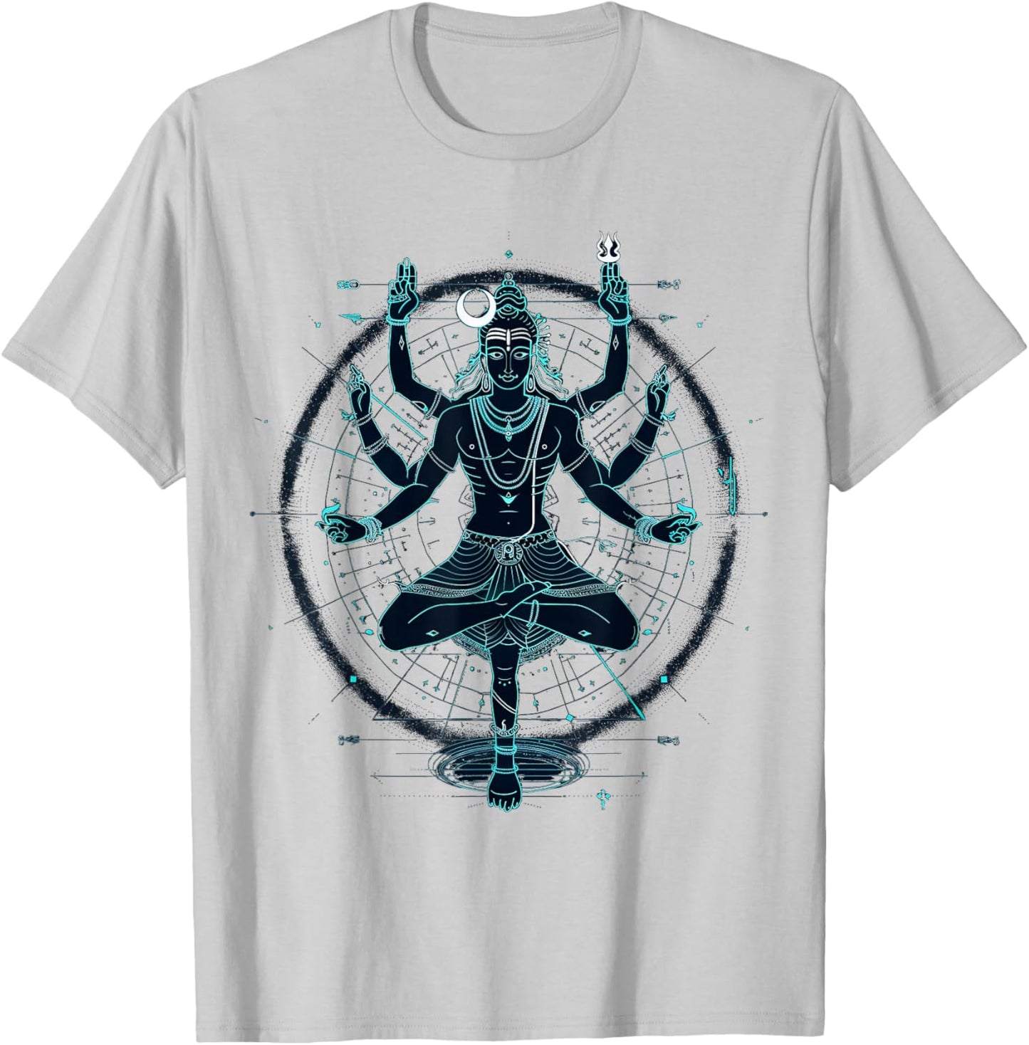 Shiva spiritual hindu god tandava dance yoga meditation T-Shirt - T-Shirt | Ash