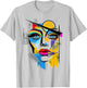 Women Geometric Art Polygon Abstract Human Graphic Women T-Shirt - T-Shirt | Ash