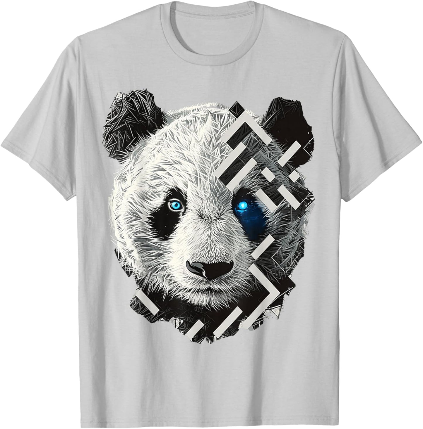 Panda Drawing Animal Geometric Art Panda T-Shirt - T-Shirt | Ash
