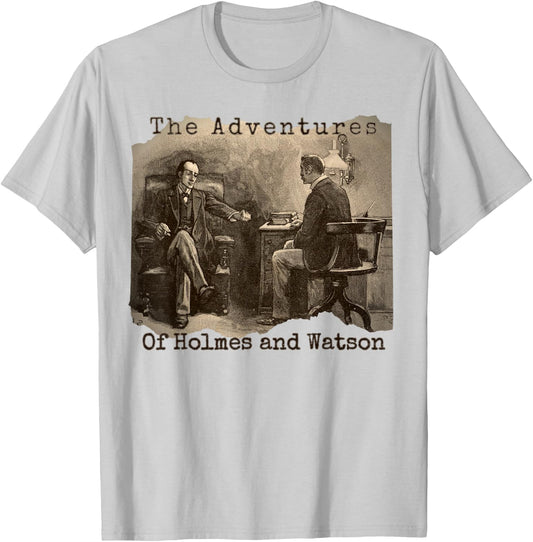 Adventures of Holmes and Watson - Sherlock Holmes Mystery T-Shirt - T-Shirt | Ash