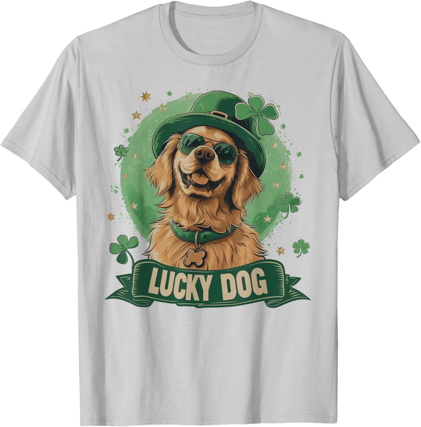 Golden Retriever Dog - St. Patrick's Day Saint Paddy's Irish Women Kids T-Shirt - T-Shirt | Ash