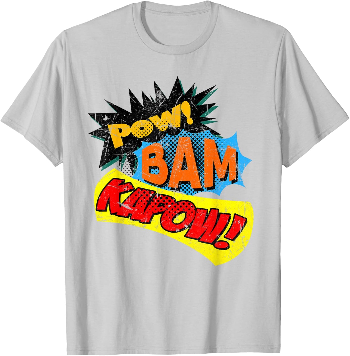 Pow! Bam! Kapow! Comic Book Sound Effect T-Shirt - T-Shirt | Ash