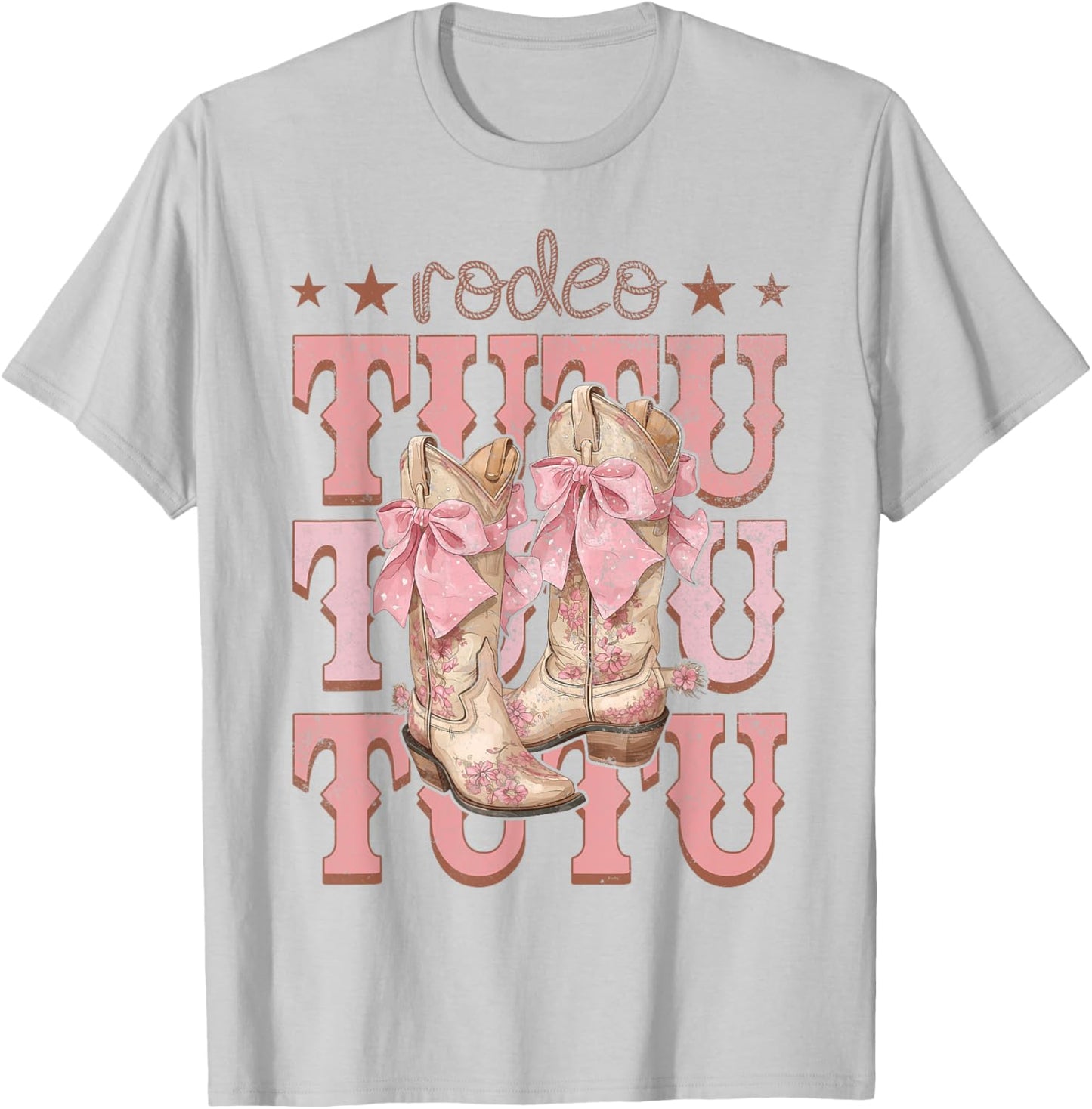 Rodeo Tutu Pink Boots Coquette Cow-Girl Birthday Party T-Shirt - T-Shirt | Ash