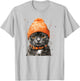 A Cat In An Orange Beanie That Looks Really Cute Men Women Kids T-Shirt - T-Shirt | Ash