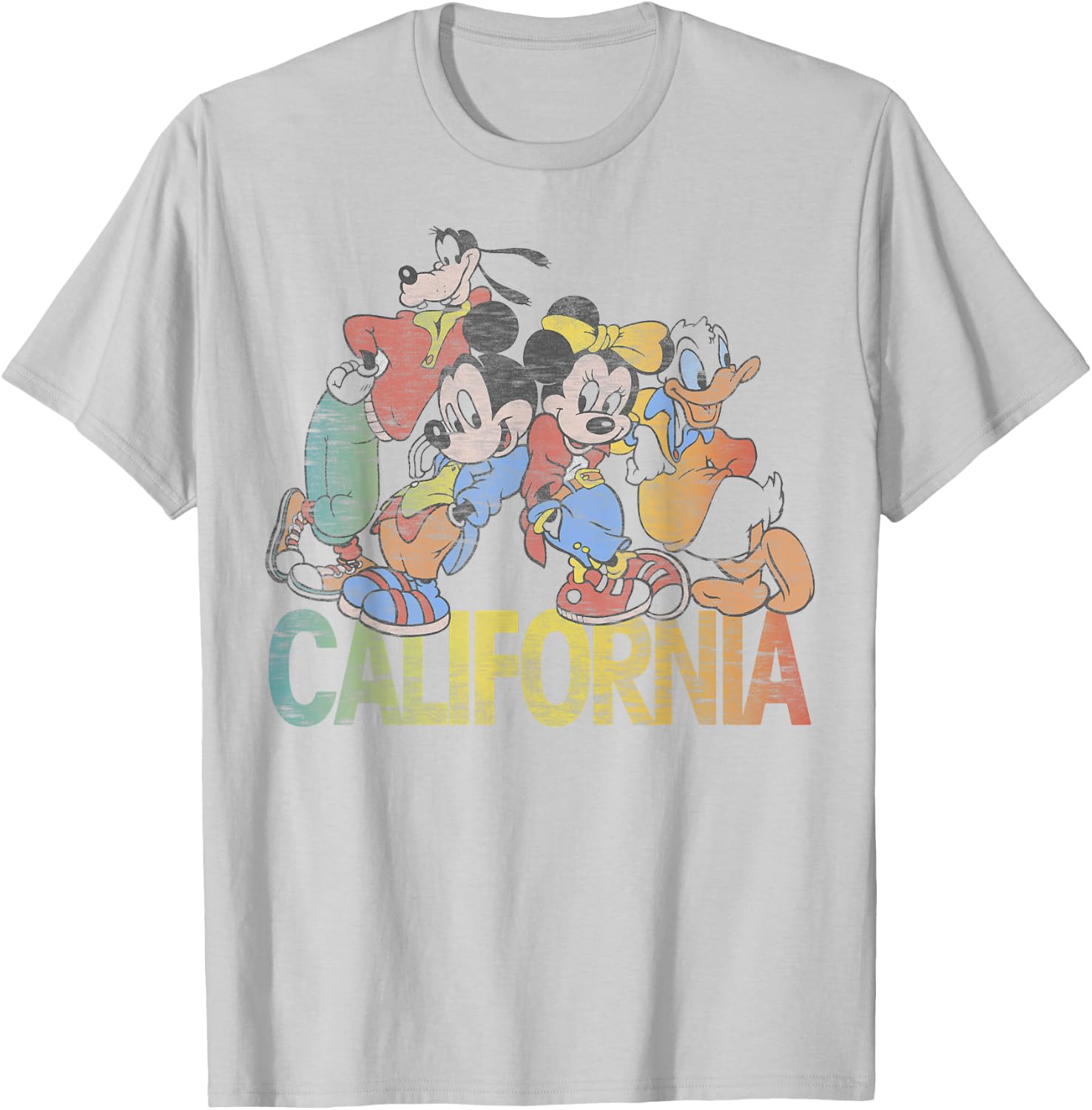 Disney Mickey & Friends California Group Shot T-Shirt - T-Shirt | Ash