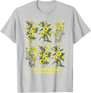 Endometriosis Awareness Yellow Flower Ribbon T-Shirt - T-Shirt | Ash