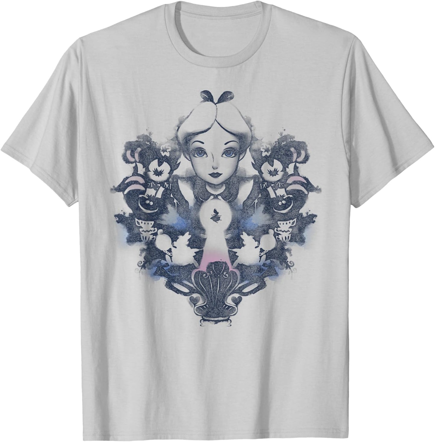 Disney Alice in Wonderland Alice Mirrored Watercolor Small T-Shirt - T-Shirt | Ash