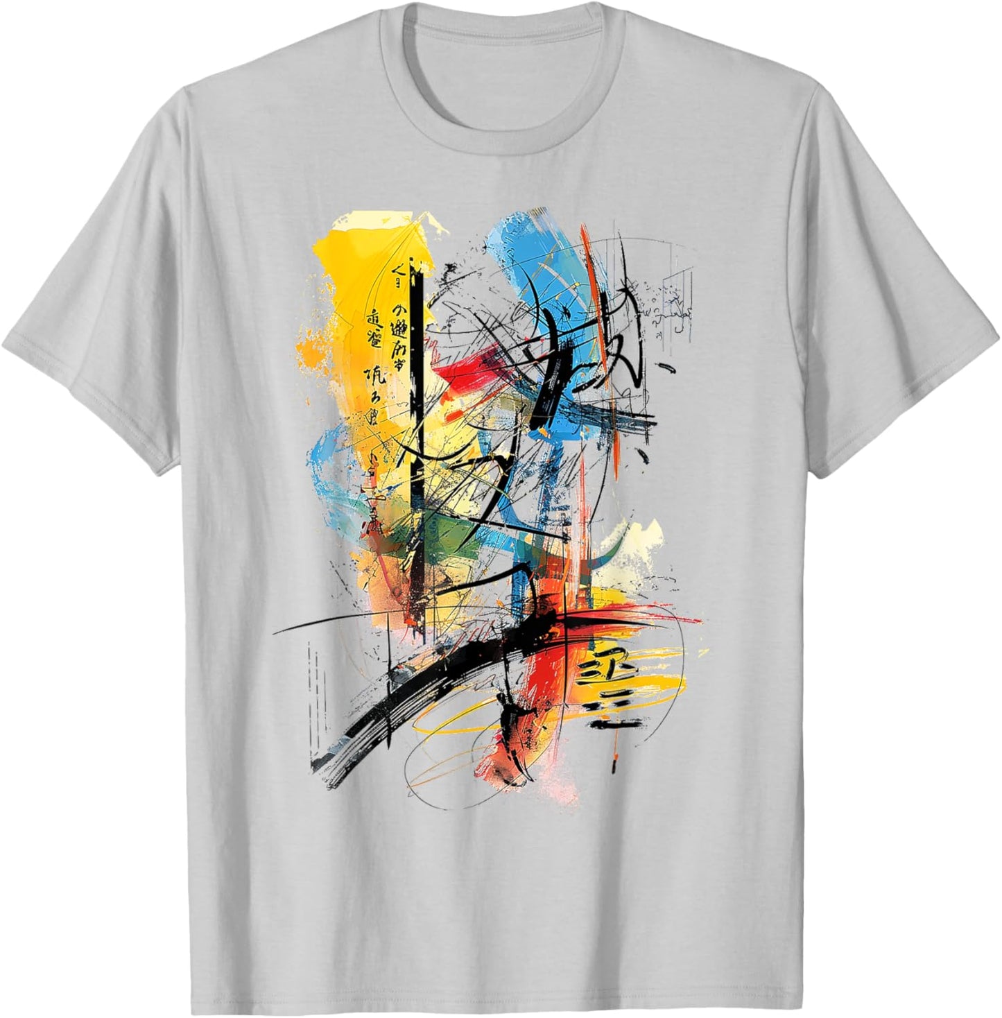 Art Colorful Drawing Abstract Painting Graphic Art T-Shirt - T-Shirt | Ash