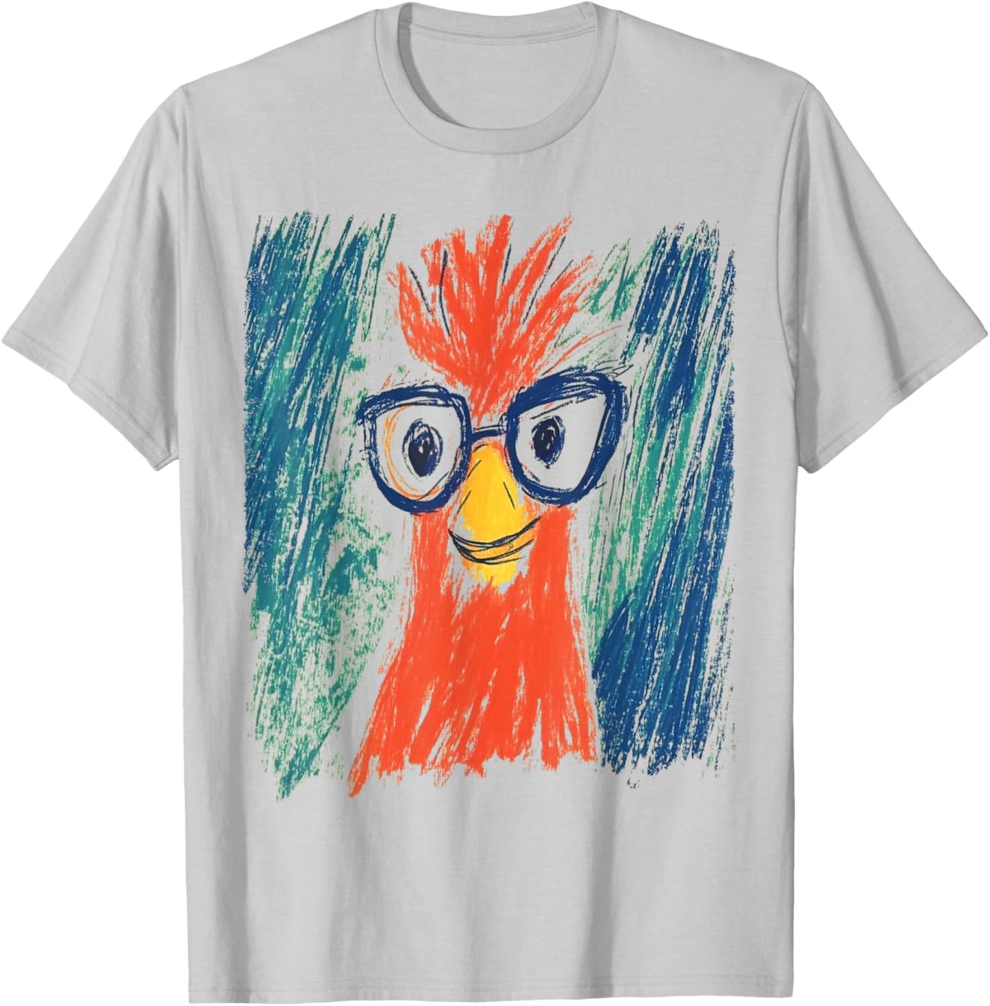 Pop Art Chicken Funny T-Shirt - T-Shirt | Ash
