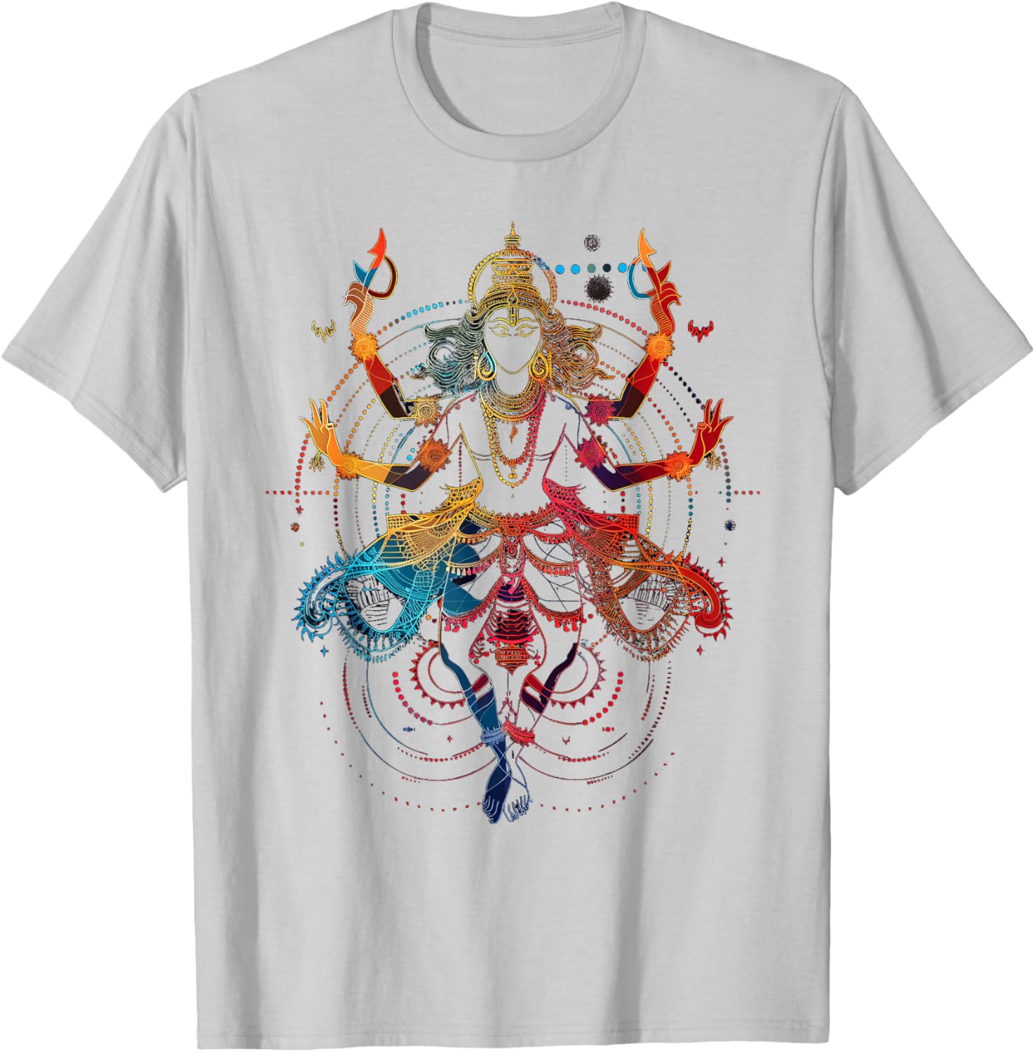 Shiva spiritual hindu god tandava dance yoga meditation T-Shirt - T-Shirt | Ash