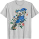 Vintage BlueJays Birdwatcher Bird Illustration Design T-Shirt - T-Shirt | Ash