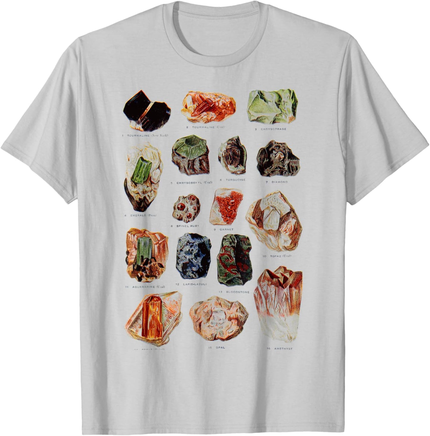 Minerals Gems and Crystals Rock Collecting T-Shirt - T-Shirt | Ash