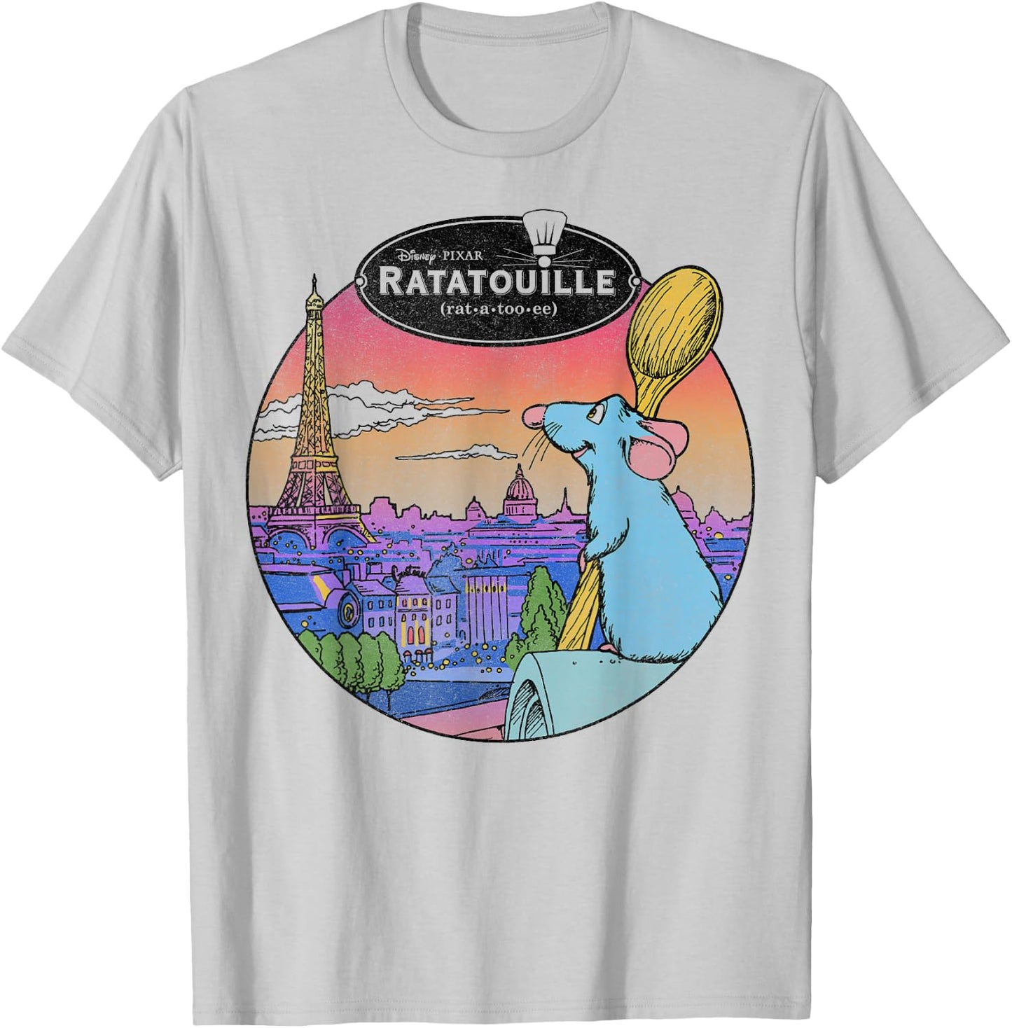 Disney Pixar Ratatouille Remy and Paris Logo T-Shirt - T-Shirt | Ash