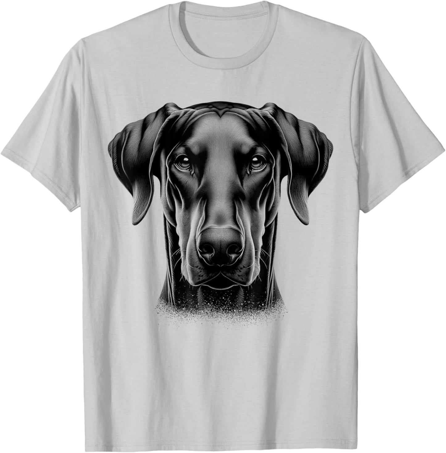 Proud Doberman Head with Floppy Ears T-Shirt - T-Shirt | Ash