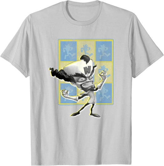 Crash Bandicoot Retro Checkerboard Dr. Neo Cortex Poster T-Shirt - T-Shirt | Ash