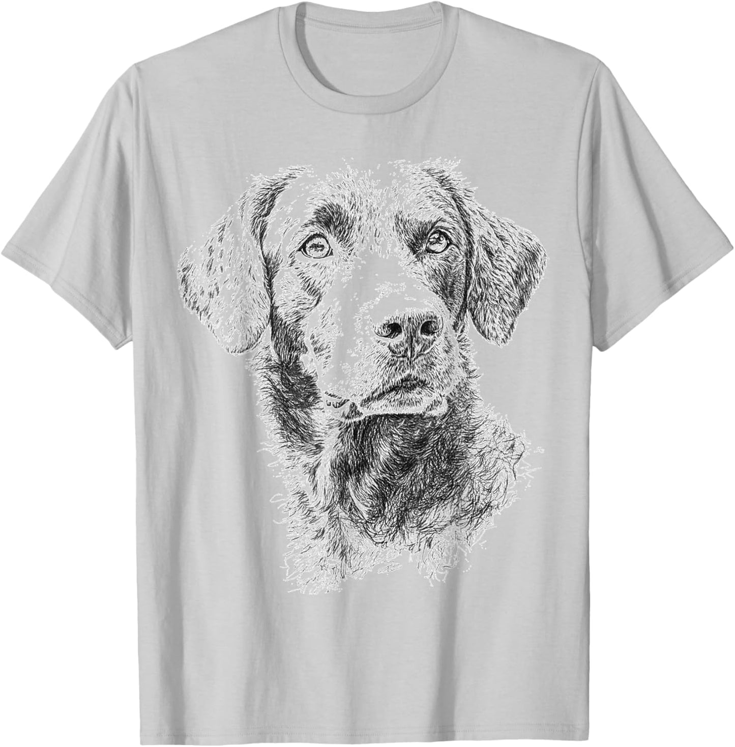 Chesapeake Bay Retriever Dog Motif Pet Artwork T-Shirt - T-Shirt | Ash