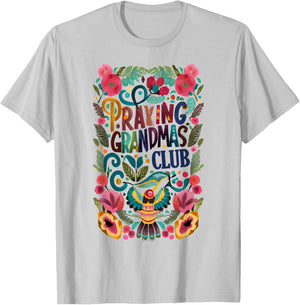 Praying Grandma Club Faith Grandmother Prayers Christians T-Shirt - T-Shirt | Ash