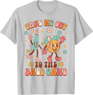 Take Me Out To The Ball Game Funny Baseball Game Day T-Shirt - T-Shirt | Ash