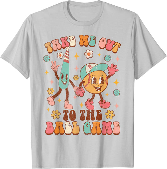 Take Me Out To The Ball Game Funny Baseball Game Day T-Shirt - T-Shirt | Ash