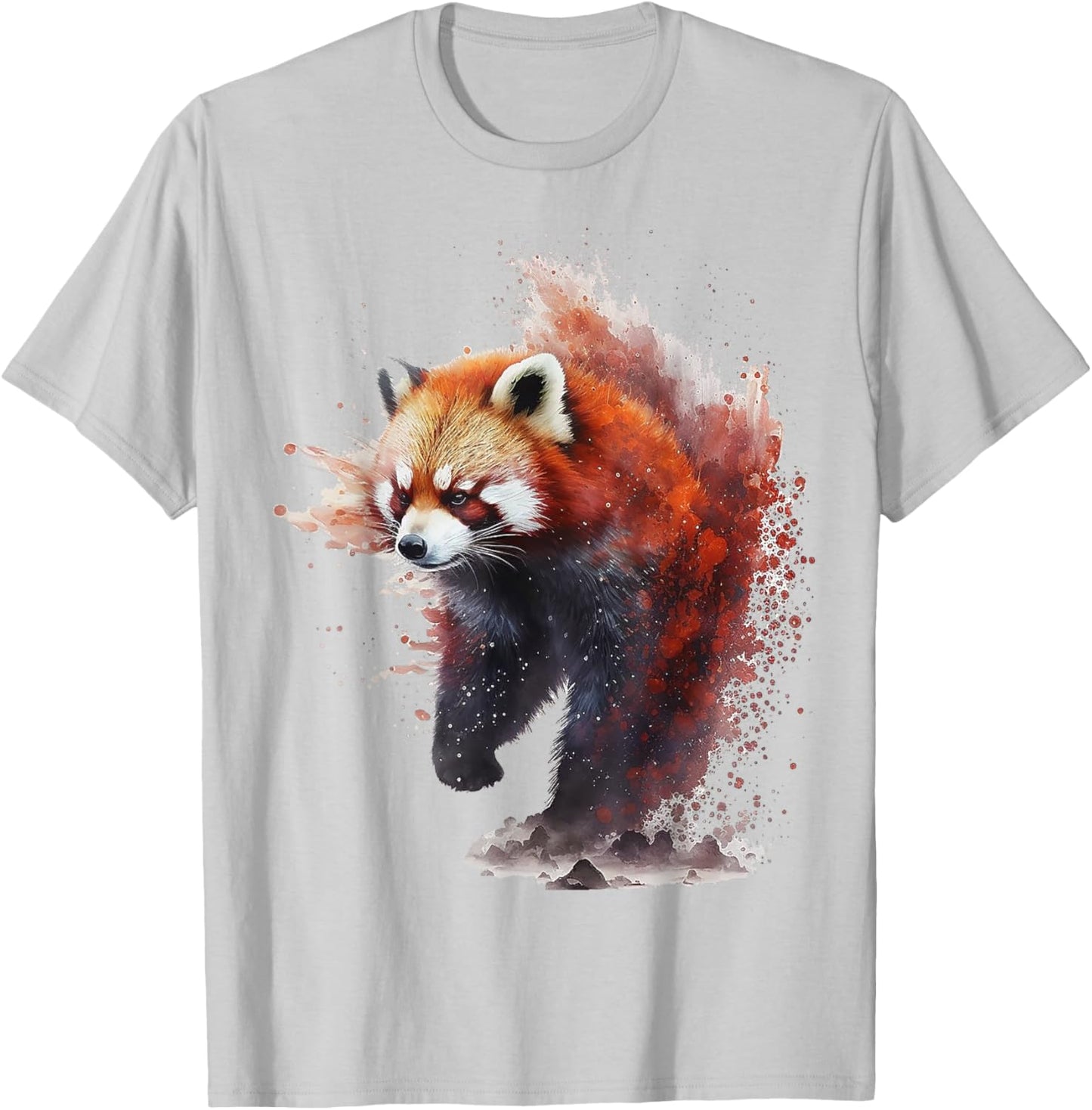 Red Panda Animal Print Art Animal Lover Red Panda T-Shirt - T-Shirt | Ash