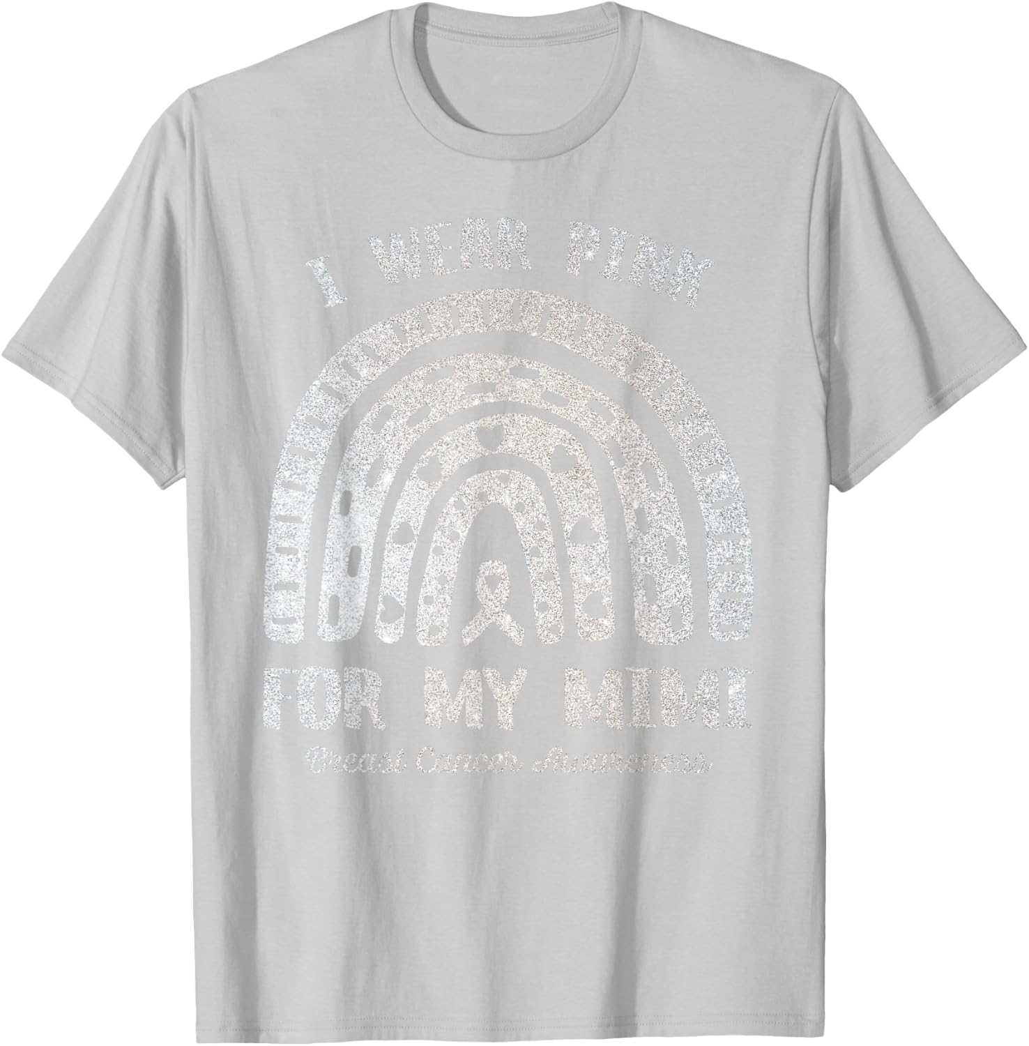 I Wear Pink For My Mimi Rainbow Breast Cancer Awareness T-Shirt - T-Shirt | Ash