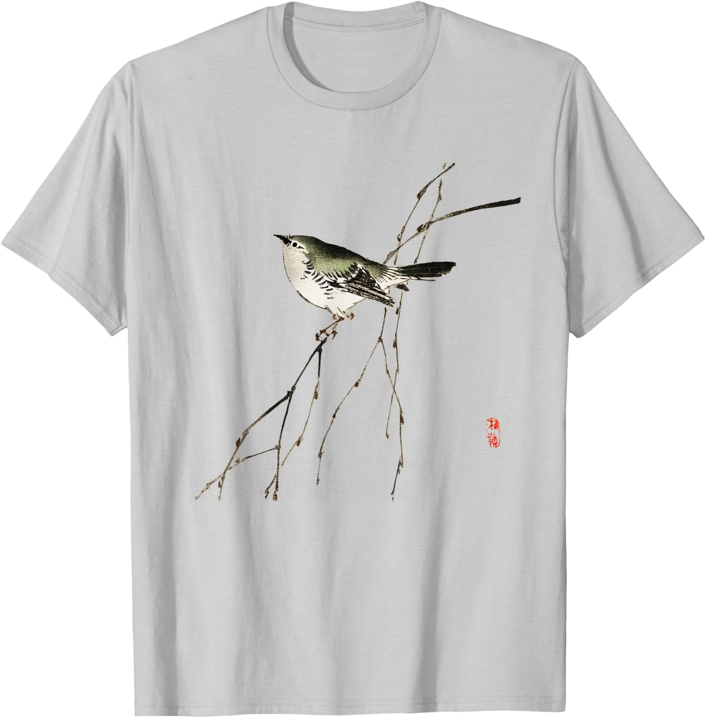 Japanese art Tit design - for bird lovers T-Shirt - T-Shirt | Ash