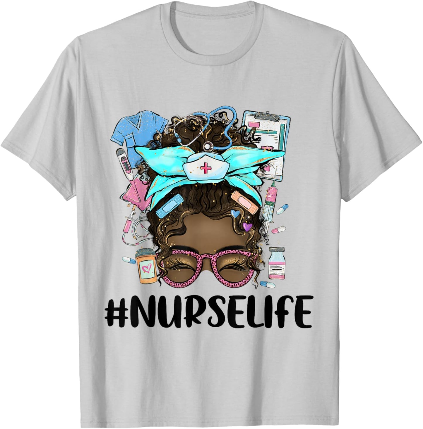 Black Nurse Life Proud Black Nurse Melanin Nurse T-Shirt - T-Shirt | Ash