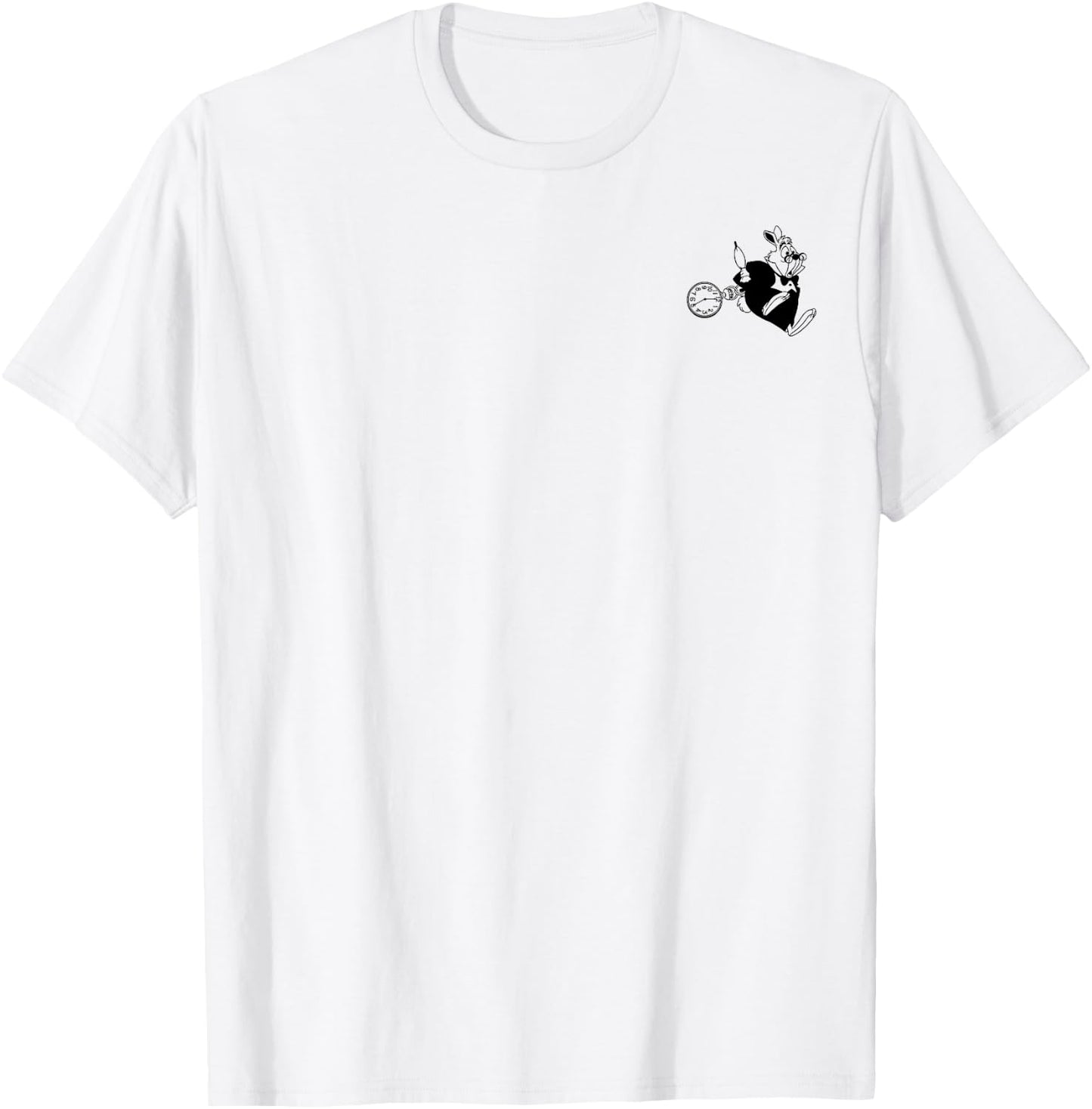 Disney Alice In Wonderland The White Rabbit Left Chest T-Shirt - T-Shirt | White