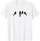 Minimalistic Birds On A Wire Outfit Bird and Animal Lovers T-Shirt - T-Shirt | White