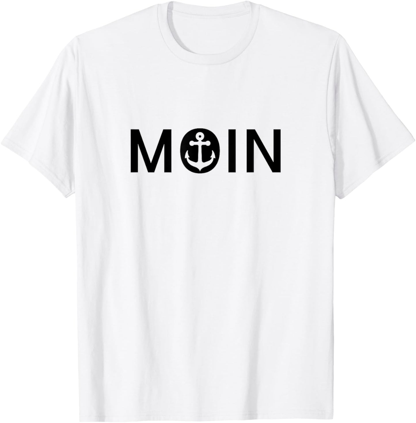 Moin, little anchor, good morning, North Germany, Hamburg T-Shirt - T-Shirt | White
